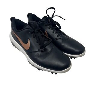 Nike Golf Shoes Women 10 Black Leather Soft Spike Performance Waterproof